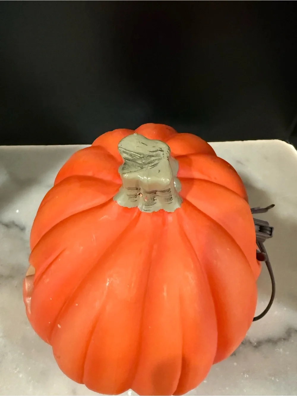 Vintage orange plastic blow-mold jack-o'-lantern tabletop light Pumpkin